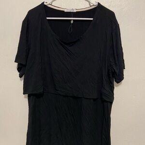 SmallShow Maternity Nursing Shirt Black, Size XXL.